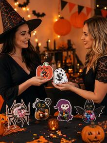 24set-Halloween Character Candy Dome Cards, Ghost Pumpkin Bat Black Cat Candy Packaging Cards, Trick Or Treat Party Supplies, Halloween Party Small Gifts, Halloween Candy Packaging, Halloween Trick Or Treat Gift Bags, Halloween Gifts, Halloween Paper Candy Holders, Halloween Snack Boxes, Candy Packaging Gift Bag Fillers Halloween Party Decorations - Multi-color 1 - View 4