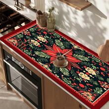 1pc Dish Drying Mat, Coffee Machine Mat, Christmas Holiday Table Mat Style Dish Drying Mat, Exquisite Floral Pattern, Absorbent Tabletop Protection, Suitable For Home Dining Table, Kitchen Counter, Combines Practicality And Holiday Atmosphere, Home Gift, Tabletop Decor - XYLSD-938 - View 7