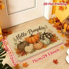 1/2件裝秋季門墊 Hello Pumpkin 秋季主題法蘭絨地墊，舒適柔軟吸水防滑可機洗，多功能居家玄關地毯，適用廚房、浴室、走廊，感恩節裝飾地板墊，適合客廳、臥室、陽台、洗衣房，營造秋季氛圍裝飾 - 彩色 - 查看 14