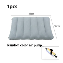 4pcs/2pcs/1pc Flocked Rectangular Inflatable Double-Sided Pillow - Soft Comfortable Waterproof Wear-Resistant Fabric, Compact Foldable Portable, Suitable For Camping, Travel, Head Neck Waist Support - Multicolor - View 12