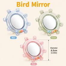 Parrot Mirror Toy, Relieve Bird Boredom, Rotating Sound Toy, Pet Puzzle Toy, Bird Cage Hanging Decor - View 4
