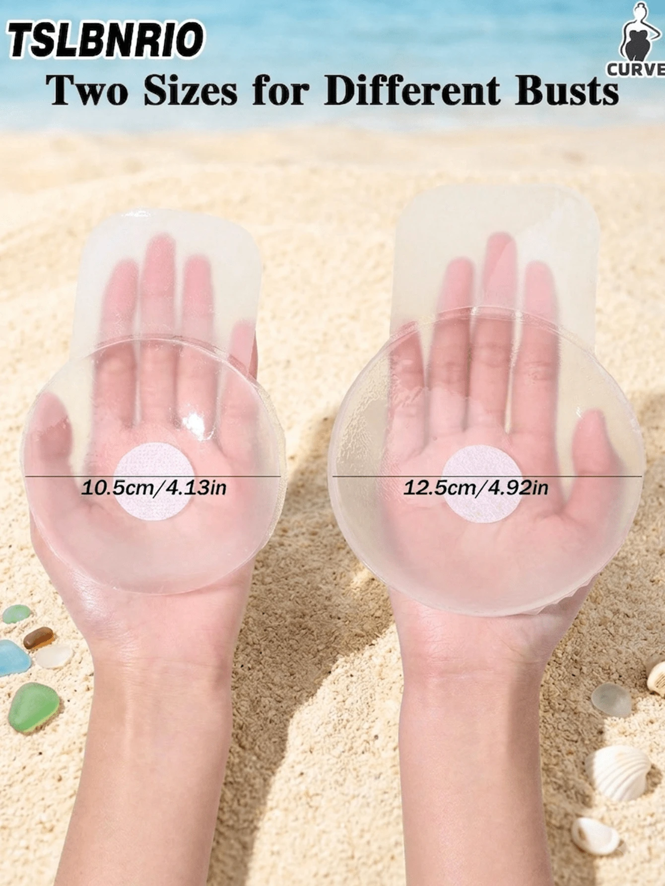Penutup Puting Silikon Ukuran Besar, Ekstra Besar 10cm/12.5cm, Bantalan Payudara Perekat yang Dapat Digunakan Kembali, Anti Selip dan Anti Gesekan, Cocok untuk Olahraga dan Pakaian Renang - Clear - View 1