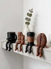 1pc Coffee Lover's Gift, Coffee Decor, Cafe Gift, Coffee Corner Decor, Coffee Station Decor, Coffee Shop Shelf Decor, Special Black Series - Multicolor - View 10