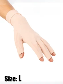 1 Pair Unisex Compression Fingerless Gloves With Non-Slip Knuckle Support, Suitable For Sleep, Typing, Driving And Fitness, Relieve Morning Stiffness - Multicolor - View 17