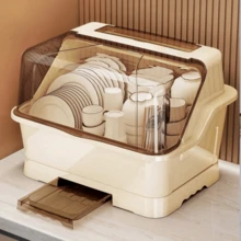 Kitchen Draining Dish Cabinet With Lid, Bowl And Dish Storage Box, Chopsticks And Tableware Household Storage Rack, Storage Box - Multicolor - View 1