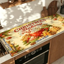 1pc Christmas Theme Kitchen Dish Drying Mat, Coffee Machine Mat, Absorbent Quick-Drying Tabletop Protector, Vintage Gingerbread Man Hot Drink Pattern, Suitable For Baking Studio, Home Christmas Dining Table, Holiday Atmosphere Table Decor, Home Gift - XYLSD-942 - View 17