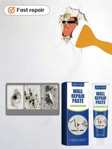 Wall Repair Paste, White Wall Crack Repair Paste For Home Use, Covers Mold Spots And Stains, Renovates Walls, Suitable For Rental Property Decoration, Removes Wall Stains, Graffiti, Scratches, Stains, Cracks, Household Essential, Convenient And Fast, Easy To Use, High-Quality Gift For Family And Friends On Holidays - A - View 2