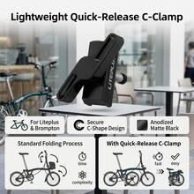 Black Lightweight Aluminum Alloy Quick Release C Clamp Buckle, Precision Hinge Clamp Lever Frame Connector For Folding Bicycle Urban Commuting - Black - View 3
