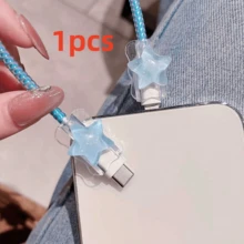 1/2/5/10pcs 3d Blue Star Pattern Data Cable Protector Charger Protector - Multicolor - View 9