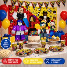 Roblox Set Dekorasi Pesta 31 Buah, Termasuk Latar Belakang 100x150cm, 10 Banner Segitiga, 10 Gelas Kertas, 10 Piring Kertas, Set Peralatan Makan Sekali Pakai, Banner Segitiga Warna-warni, Perlengkapan Pesta Ulang Tahun, Dekorasi Perayaan - A - View 2