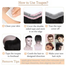 Kercsityn Human Hair Bangs For Men Toupee Hairpieces Designed For Restoring Receding Hairlines Featuring A Basic Straight Style - Multicolor - View 10