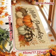 1/2件裝秋季門墊 Hello Pumpkin 秋季主題法蘭絨地墊，舒適柔軟吸水防滑可機洗，多功能居家玄關地毯，適用廚房、浴室、走廊，感恩節裝飾地板墊，適合客廳、臥室、陽台、洗衣房，營造秋季氛圍裝飾 - 彩色 - 查看 16