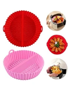 1pc Reusable Silicone Air Fryer Liner, Non-Stick Heat Resistant Air Fryer Basket, Easy To Clean Washable Silicone Baking Tray, Suitable For Oven And Microwave - Multiple Styles and Colors - View 8