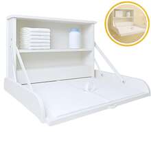 Trocador de Parede MDF com Colchonete e Prateleira 75cm Fraldário Bebê Trocador de Fralda Fixação Segura - Branco - Visão 8