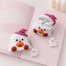 Cute Halloween Ghost Earphone Protective Case, Compatible With Pods 4 And Pro 3, With Hook For Hanging Decorative Charms, Wireless Bluetooth Earphone Cover, Phone Accessory - Multicolor - View 4