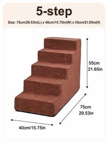 1pc Right Angle Pet Stairs, 3/4/5 Steps High Elasticity Sponge Climbing Ladder Suitable For Elderly And Disabled Pets To Get On Sofa And Bed, Non-Slip And Removable Washable - Multicolor - View 37