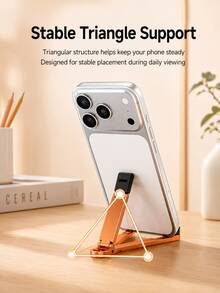 New Foldable Pocket Phone Stand, Portable Carabiner Phone Holder, Multi-Color Desktop And Hanging Stand, Hands-Free Phone Mount, Multifunctional Keychain Phone Holder, Suitable For Daily Carry, Home, Office And Travel Essentials - Multicolor - View 5