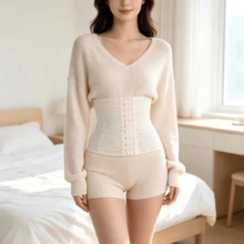 Women's Daily Wear Waist Shaping Corset, Steel Bone Support Tummy Control Shapewear With Adjustable Hooks - Multicolor - View 2