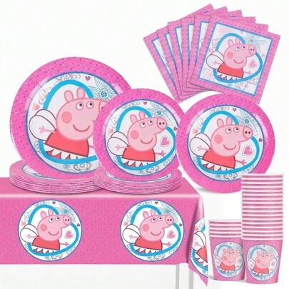 50pcs Anime Theme Party Set, Suitable For 10 People, Disposable Birthday Party Tableware, Including Plates, Cups And Napkins. Holiday Decoration Supplies, Suitable For Camping, Picnic, Backyard BBQ And Party Decoration, Also Ideal Decoration For Halloween, Christmas And Party, And A Great Surprise Gift For Fans.
