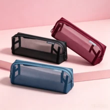 Transparent Mesh Pencil Case, Suitable For Students, Stationery And Bags - Portable Storage Solution - Single Piece - View 5