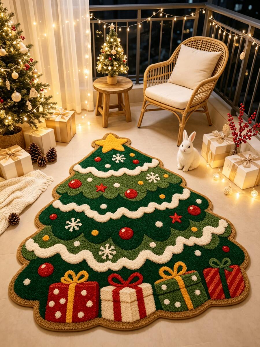 1 tấm thảm trang trí chủ đề cây thông Noel dễ thương đầy nghệ thuật, phong cách thẩm mỹ cá nhân hóa, quà tặng lãng mạn đẹp mắt, thảm tạo không gian phong cách thẩm mỹ, thảm chùi chân hiện đại tối giản mềm mại, thảm nhỏ, thảm trải sàn, thảm lót sàn, trang trí nhà cửa, thảm khu vực, thảm ngoài trời, thảm phòng ngủ, thảm giặt được - Cây thông Noel - Xem 1