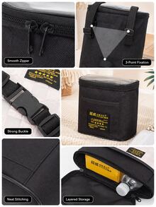 Motorcycle Scooter Front Storage Bag, Touch Screen Phone Window Handlebar Organizer Pouch, 23 X 27 X 12 Cm Zippered Hanging Bag With Front Pocket And Detachable Shoulder Strap For Electric Scooter, Moped, E-Bike, Daily Commuting Accessories - A - View 9