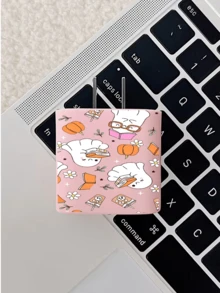 甜美幽靈花卉圖案充電器保護殼 + 1.4M數據線保護套，兼容Apple 20W充電器，極簡Apple充電器保護殼，適用於20W手機15/16 Pro Max充電線保護套，防刮防咬，兼容13/14 Plus/17/16PROMAX，萬聖節禮物 - 粉色 - 查看 4