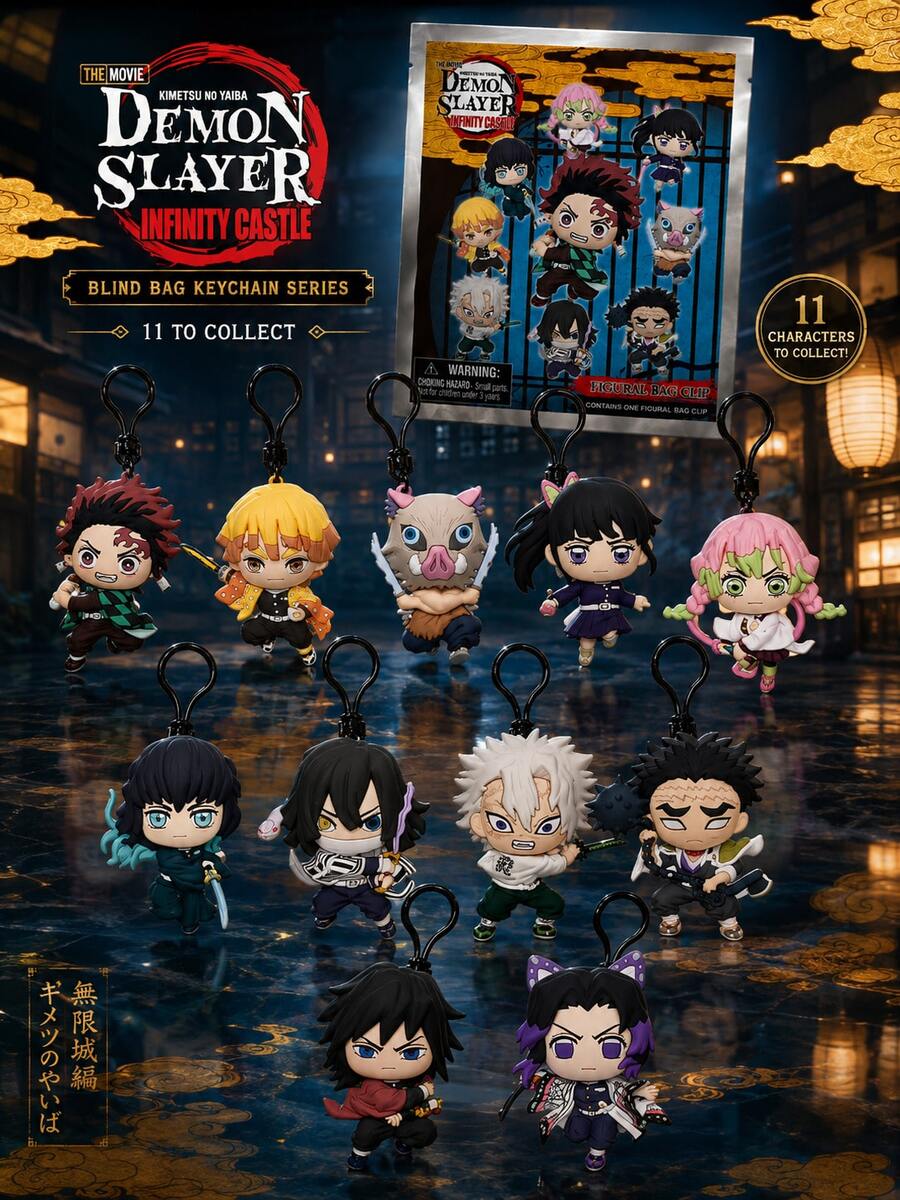 Aniplex Official Infinity Castle Blind Bag Keychain Figural Bag Clip Mystery Pack, Backpack Charm Pendant Halloween Christmas Birthday Gift For Teens Adults Anime Fans Random 1Pc Party Favors