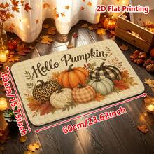 1/2件裝秋季門墊 Hello Pumpkin 秋季主題法蘭絨地墊，舒適柔軟吸水防滑可機洗，多功能居家玄關地毯，適用廚房、浴室、走廊，感恩節裝飾地板墊，適合客廳、臥室、陽台、洗衣房，營造秋季氛圍裝飾 - 彩色 - 查看 15
