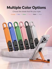 New Foldable Pocket Phone Stand, Portable Carabiner Phone Holder, Multi-Color Desktop And Hanging Stand, Hands-Free Phone Mount, Multifunctional Keychain Phone Holder, Suitable For Daily Carry, Home, Office And Travel Essentials - Multicolor - View 7