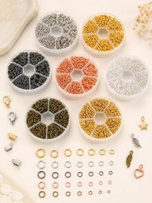 Handmade Jewelry Making Kit, Includes 1000pcs Open Jump Rings In Various Sizes (4mm-12mm) With Free Rings, Suitable For DIY Earrings, Necklaces And Other Jewelry Assembly, Made Of Round Metal Wire Connectors, Featuring Open Rings, Split Rings And Other Styles - Multicolor - View 4