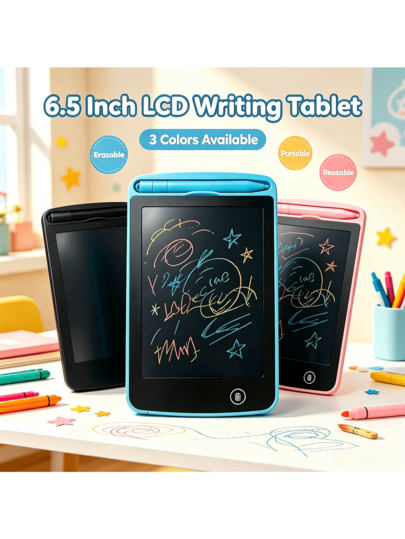 6.5 Inch Electronic Writing Tablet, Doodle Board, Portable Erasable Drawing Board, Reusable Writing Pad, Suitable For Arts And Crafts, Home, School And Office