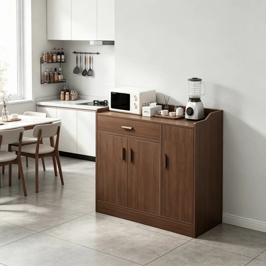 Kitchen Sideboard With Large Storage Capacity, Dining Room Sideboard With Drawer For Small Appliances - Mocha Brown - View 1