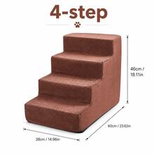 1pc Right Angle Pet Stairs, 3/4/5 Steps High Elasticity Sponge Climbing Ladder Suitable For Elderly And Disabled Pets To Get On Sofa And Bed, Non-Slip And Removable Washable - Multicolor - View 22