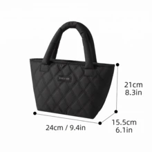 Powcan 7.5L Quilted Insulated Lunch Bag, Women's Waterproof Reusable Cooler Tote Bag, Soft Handle, 2-In-1 Thermal Storage Bag, Suitable For Work, School, Office And Travel - Multicolor - View 11