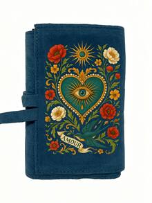 Evil Eye, Vintage Sacred Heart Pattern, Velvet Tarot Card Storage Bag, Plush Magic Bag, Vintage Style Pattern, Drawstring Pocket, Soft Fabric Protective Cover, Portable Card Pouch, Suitable For Storing Tarot Cards And Small Items, Tarot Card Bag, Suitable For Tarot Cards, Divination Cards, Card Games And Small Items Storage, Suitable For Christmas, New Year, Valentine's Day And Back To School Gifts - Multicolor - View 12