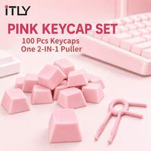 Pink PBT XDA Profile Keycap 30/50/100Pcs Mechanical Keyboard DIY Replacement Key Caps Kit Universal Gaming Keyboard Accessories With Free 2-In-1 Keycap Switch Puller - View 6