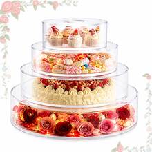 Transparent Acrylic Cake Stand, Can Support Round And Tiered Filled Cake Tubes, Suitable For Wedding, Birthday And Other Party Displays - Clear - View 6