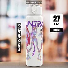 KPop Demon Hunters 1pc K-Pop Demon Hunter Girl Group 5-Color Cartoon Anime Style Anti-Spill Flip Lid Sports Water Bottle, Back To School Essential, Car Accessory, Portable & Fashionable Design, 800ml-27oz Travel Cup With Strap, Straw And Lid, Cute Design, High Quality, Leak-Proof, Shock-Resistant, Durable Outdoor Sports Water Cup, Large Capacity Portable Cup, Suitable For Short Trips, Hiking, Picnic, Running, Fitness, Mother's Day, Halloween - One Size Fits All - View 3