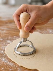 1pc Rustic Wooden Handle Round Dumpling Mold, Dumpling Maker And Italian Ravioli Cutter, Wavy Edge Dough Press, Suitable For Homemade Noodles, Pierogi, Dumplings, Mini Pies And Pastries, Convenient Manual Kitchen Baking Tool, Ideal For Home Cooking And Family Meal Preparation DIY Use - Multiple Styles and Colors - View 7