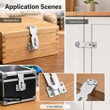 Vintage Stainless Steel Buckle Lock Strap With Lock Hole, Surface Mounted Cabinet Door Lock, Antique Lock Plate, Suitable For Wooden Doors, Main Doors, Drawers - A - View 7