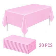 3pcs/12pcs/20pcs White Disposable Tablecloths, Rectangular Plastic PE Waterproof Dining Table Cover, Banquet Birthday Wedding Party Gathering Tablecloth, Tabletop Decoration Supplies - Multicolor - View 7