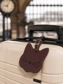 Cute Cat Shaped Luggage Tag, Adjustable Buckle Luggage Identification Tag, Unisex Travel Bag Hanging Tag, Essential For Airport/Train/Vacation Travel - Multicolor - View 6