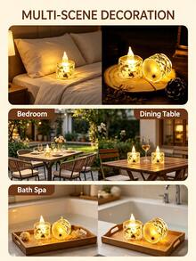 LED Electronic Candle Light Ins Rose Tea Wax Transparent Crystal Night Light Proposal Atmosphere Lamp - Candle - View 7