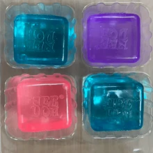 4pcs/Set Transparent Ice Cube Squeeze Toy, Jelly-Like Clear Ice Cube Shape Macaron Multi-Color Options, Transparent Jelly Shell With Delicate Fluid Inner Core, Soft And Bouncy Pressing, Smooth Squeezing And Kneading To Release Anxiety, Popular Stress Relief Toy - Multicolor - View 7