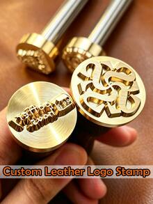 Custom 2.5cm/3cm/4cm/5cm Brass Leather Stamp Kit, Customized Brass Embossing Stamp , Leather Embossing Logo Stamp - Multicolor - View 2