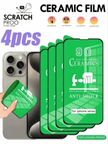 4PCS 9D HD Ceramic Film Compatible (Non-Glass Material) Compatible With IPhone 18/17/16/16 Plus/16 Pro/16 Pro Max/15/15 Pro/15 Plus/15 Pro Max/14/13/12/11, A Great Gift For Birthdays, An Ideal Choice For Family And Friends. Mobile Phone Screen Protector, Waterproof, Shockproof, Drop-Proof, Scratch-Resistant, Anti-Fingerprint, Full Coverage. - 4 Pieces - View 40