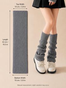 3/2/1Pair Sock Sleeves,Slouchy Sock Covers, Minimalist Solid Color Soft Slouch Socks, JK Style Striped Mid-Calf Slouchy Sock Covers, Y2K Style Leg Warmers, Warm Calf-Length Sock Covers, Suitable For Home & Outings In Spring, Autumn & Winter - Multiple Styles - View 11