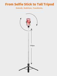 1700mm Wireless Selfie Stick/Tripod, Extendable Foldable Monopod, Compatible With Smartphones, Stable Shooting, Suitable For Live Streaming, With Remote Control, Ideal For Summer Vacation, Travel, Outdoor Activities, Live Streaming - MultiWarna - View 3
