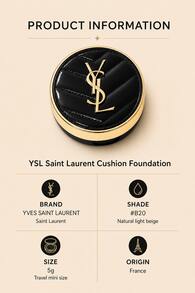 Yves Saint Laurent Black Leather Cushion B20 5g Trial Size - Smooth Natural Finish, Suitable For Daily Touch-Ups - B20/5g - View 10